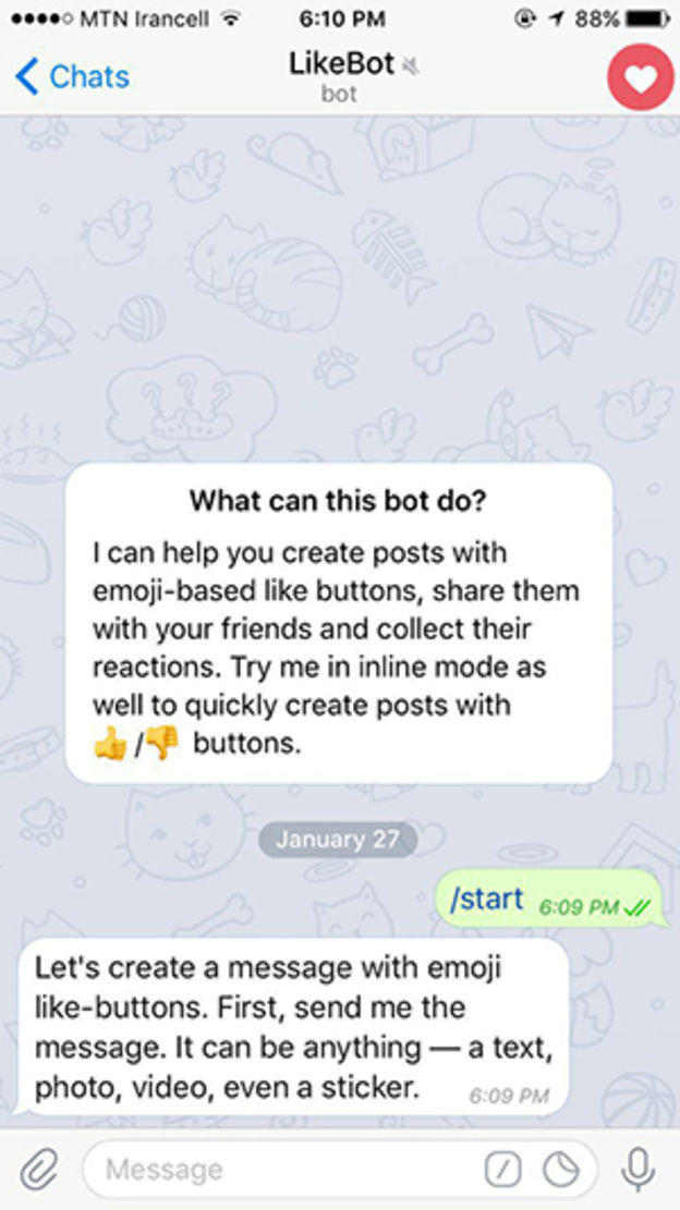 نوشتن سوال برای نظر سنجی یا رای گیری در تلگرام
