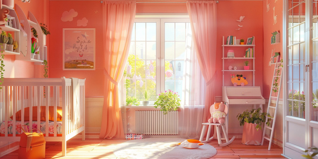 رنگ نارنجی اتاق کودک