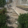 سنگ‌کاری کف ژوئن دار عکس قبل از کار