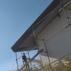 عکس از اجرای نما دامپا دوره ساختمان با نمای پیشانی سه پله  در کردان
