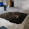 ریزش چاه داخل پارکینگ 