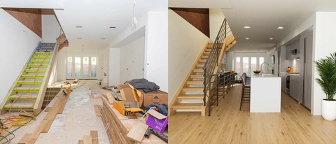 قبل و بعد از بازسازی خانه